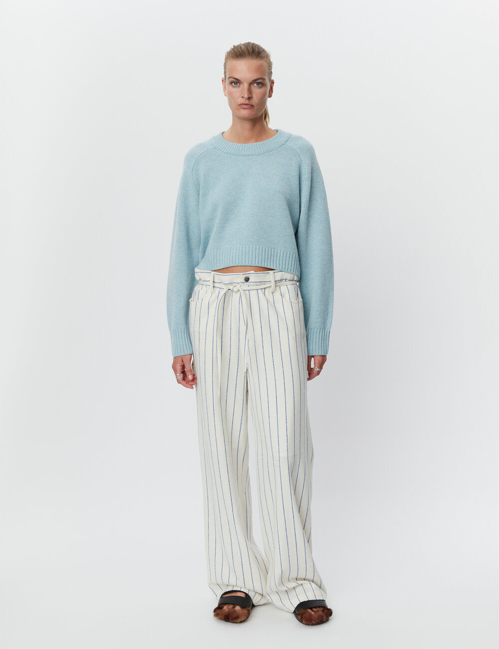 DAY Birger et Mikkelsen  Beck striktrøje - Smoke Mel/Light Blue