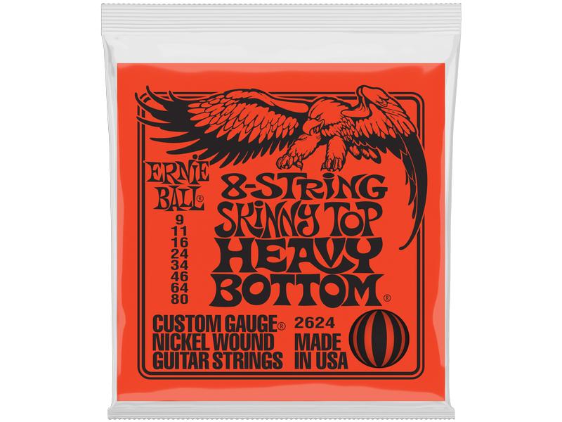Ernie Ball Gitarrensaiten 2624 8-String Skinny Top HBS – 09 Saitensatz für E-Gitarre