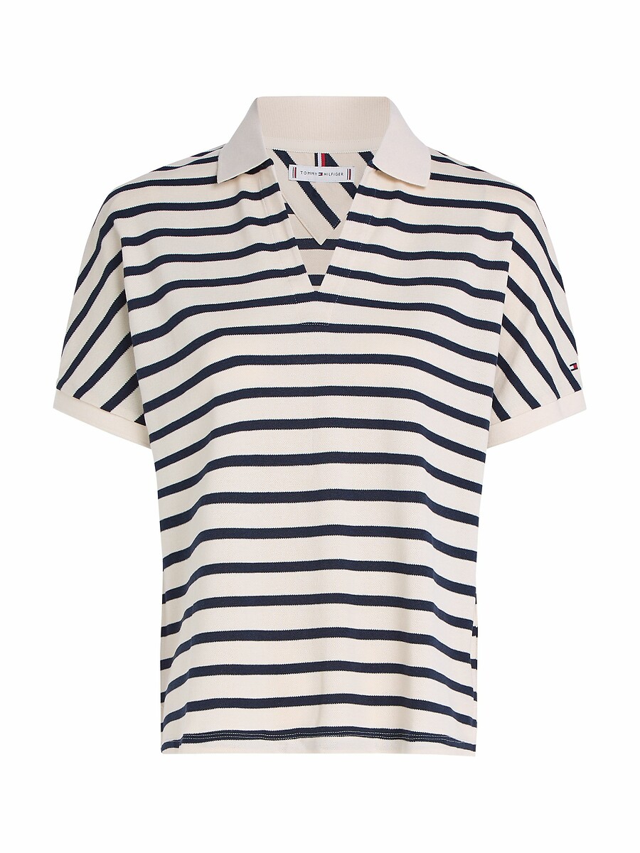 TOMMY HILFIGER<br>Camisa polo de manga curta e modelagem solta