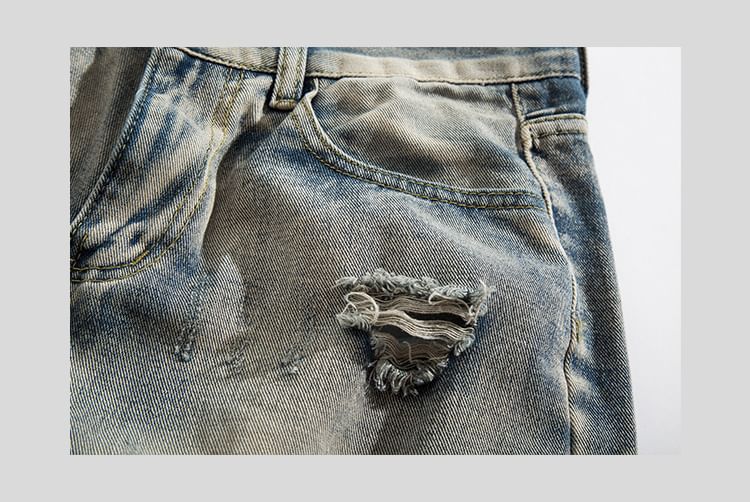 Yelmenor - Middelhoge denim shorts met distressed effect