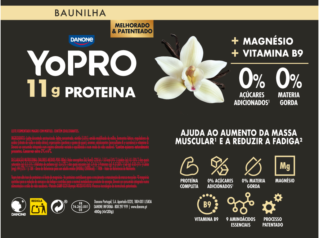 IOGURTE PROTEINA YOPRO BAUNILHA 4X120G