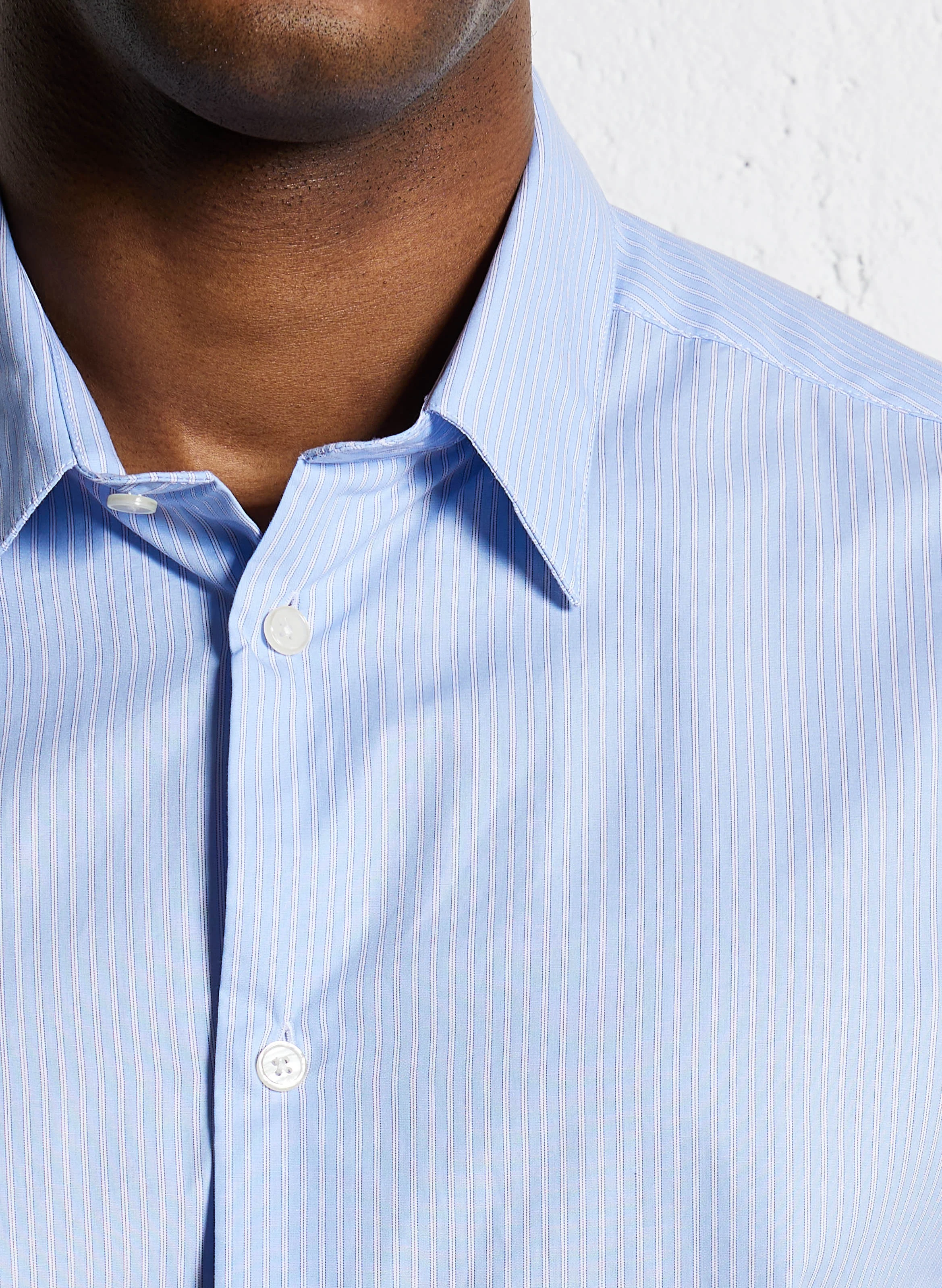 ERAY - Chemise slim rayée en coton| Bleu
