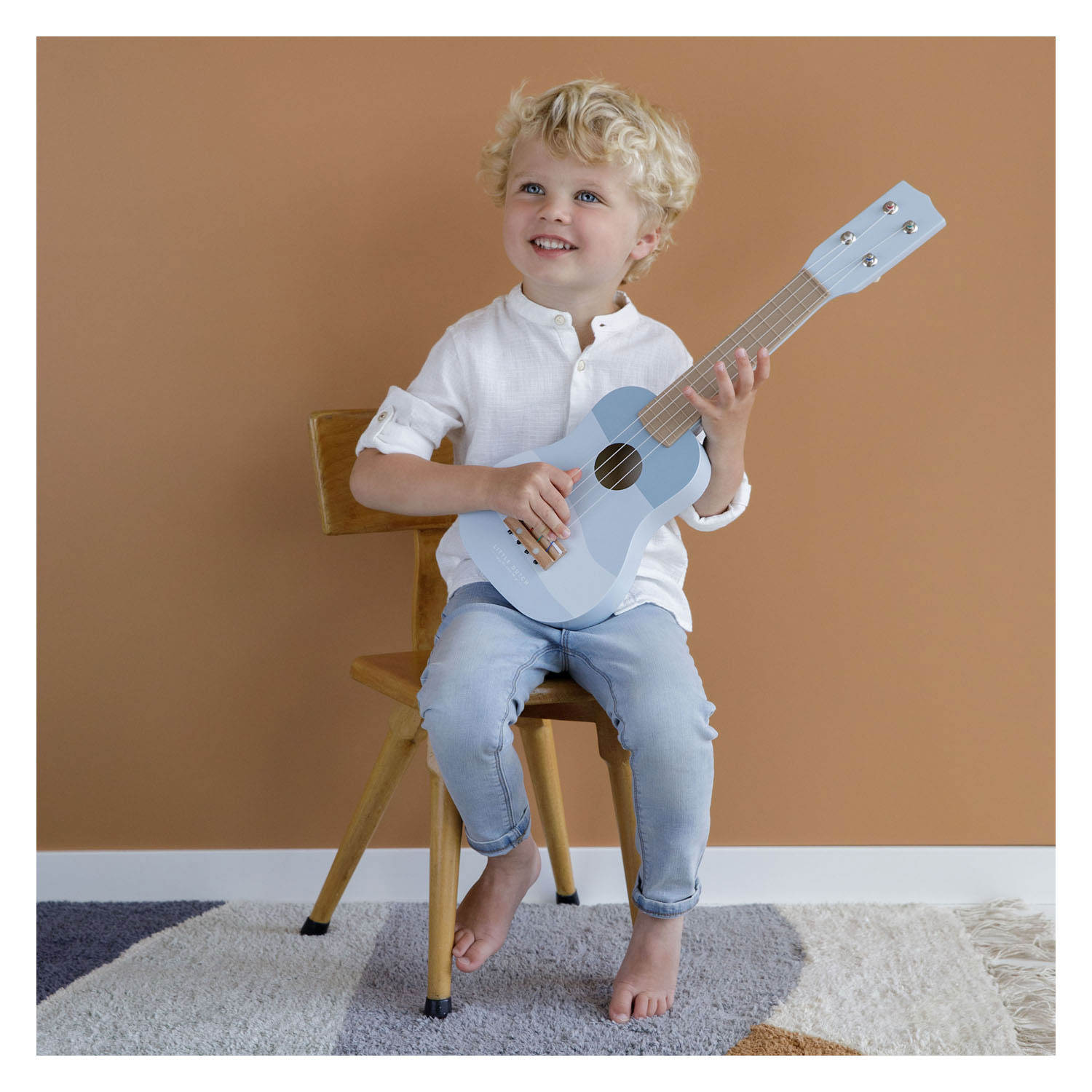 Little Dutch Houten Gitaar Blauw