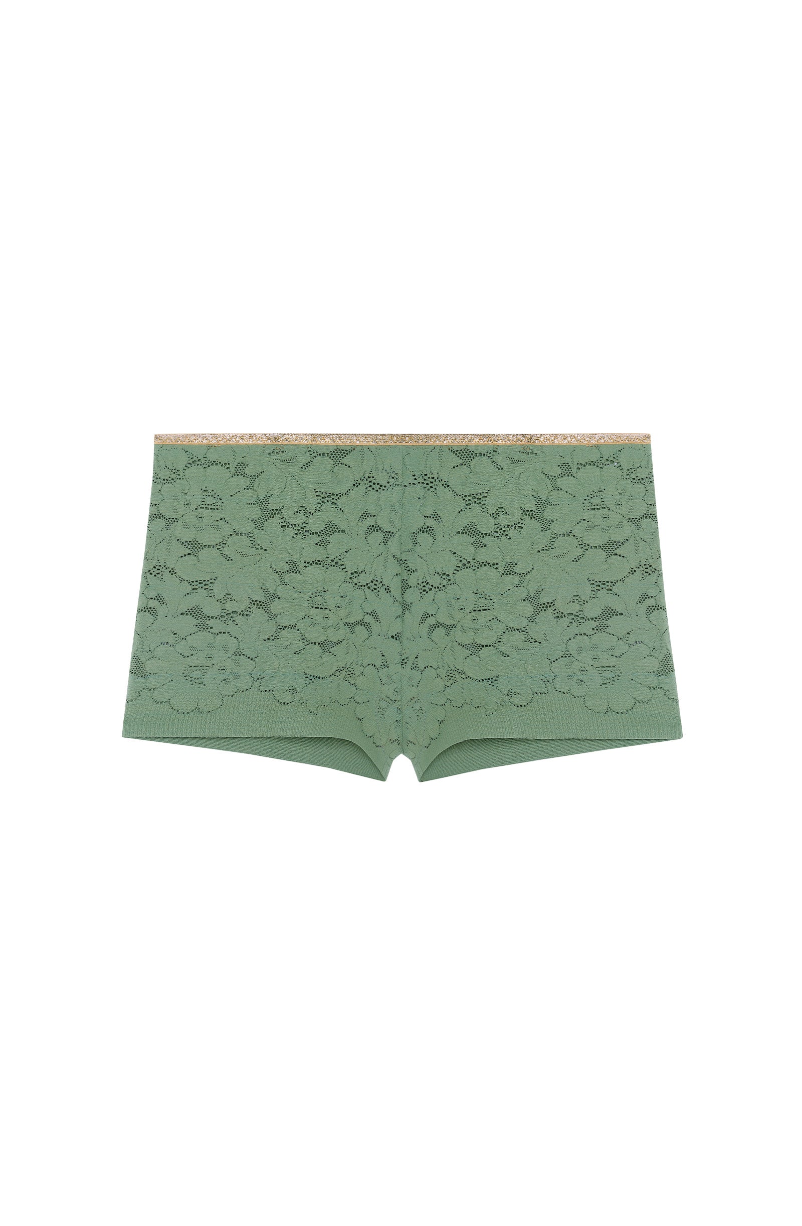 dylan Shorty taille haute amande en dentelle et lurex Amande