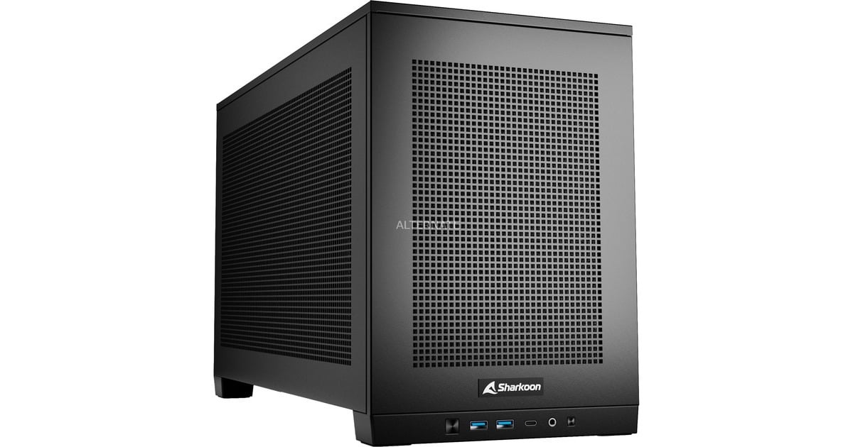 SharkoonRebel C20 ITX mini tower behuizing  (Zwart | 2x USB-A | 1x USB-C)