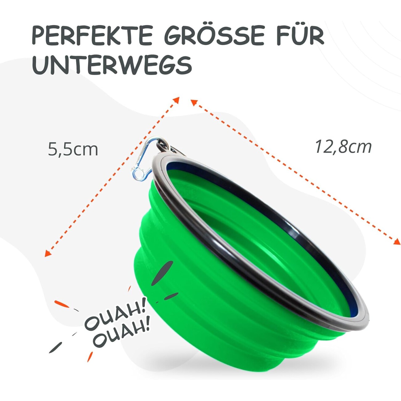 Petsation Faltbarer Reisenapf Grün 350 cm³