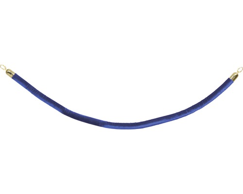 Afsluitkoord, glad blauw met gouden uiteinde, 150 cm