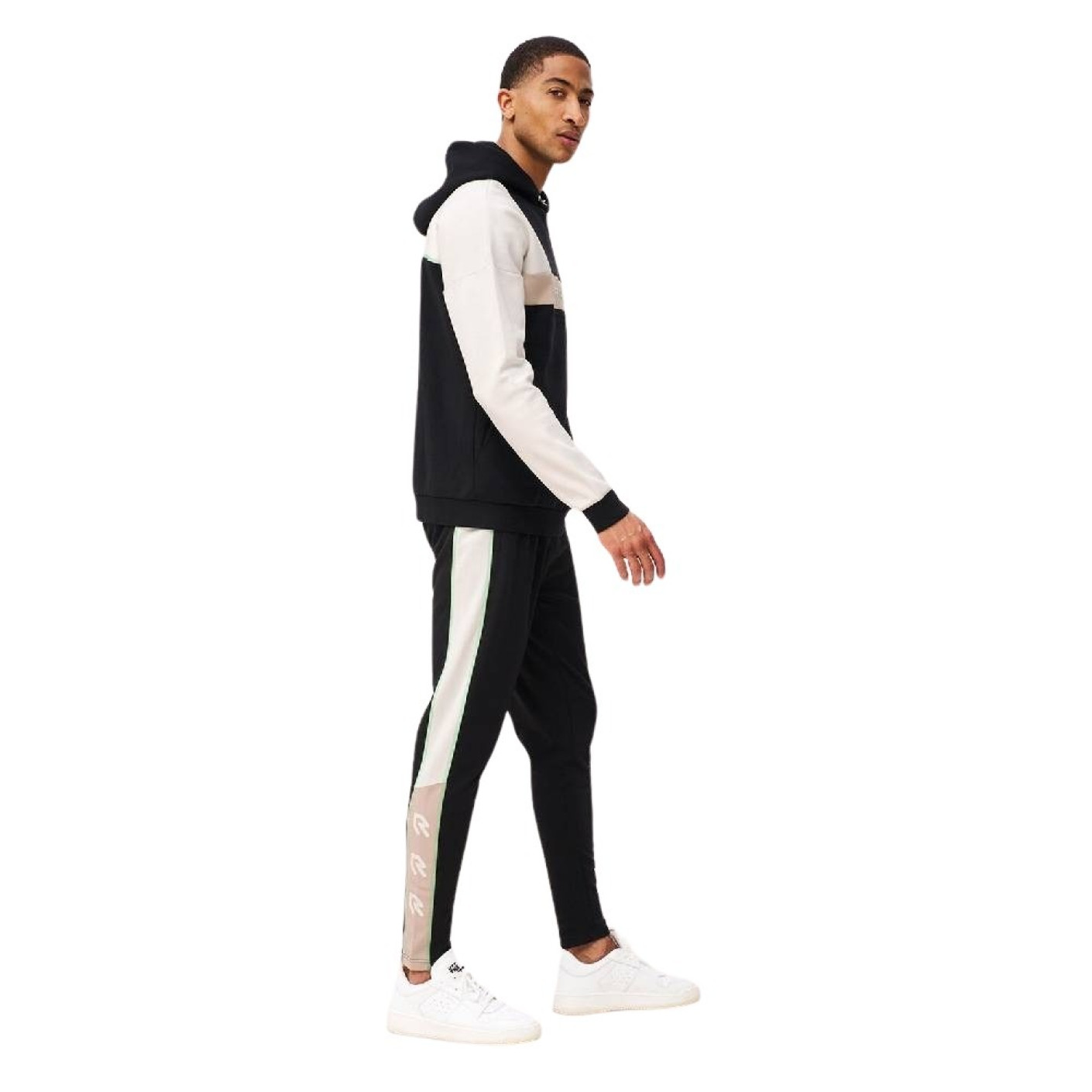Off The Pitch X Robey Serge Hoodie Zwart Wit Beige