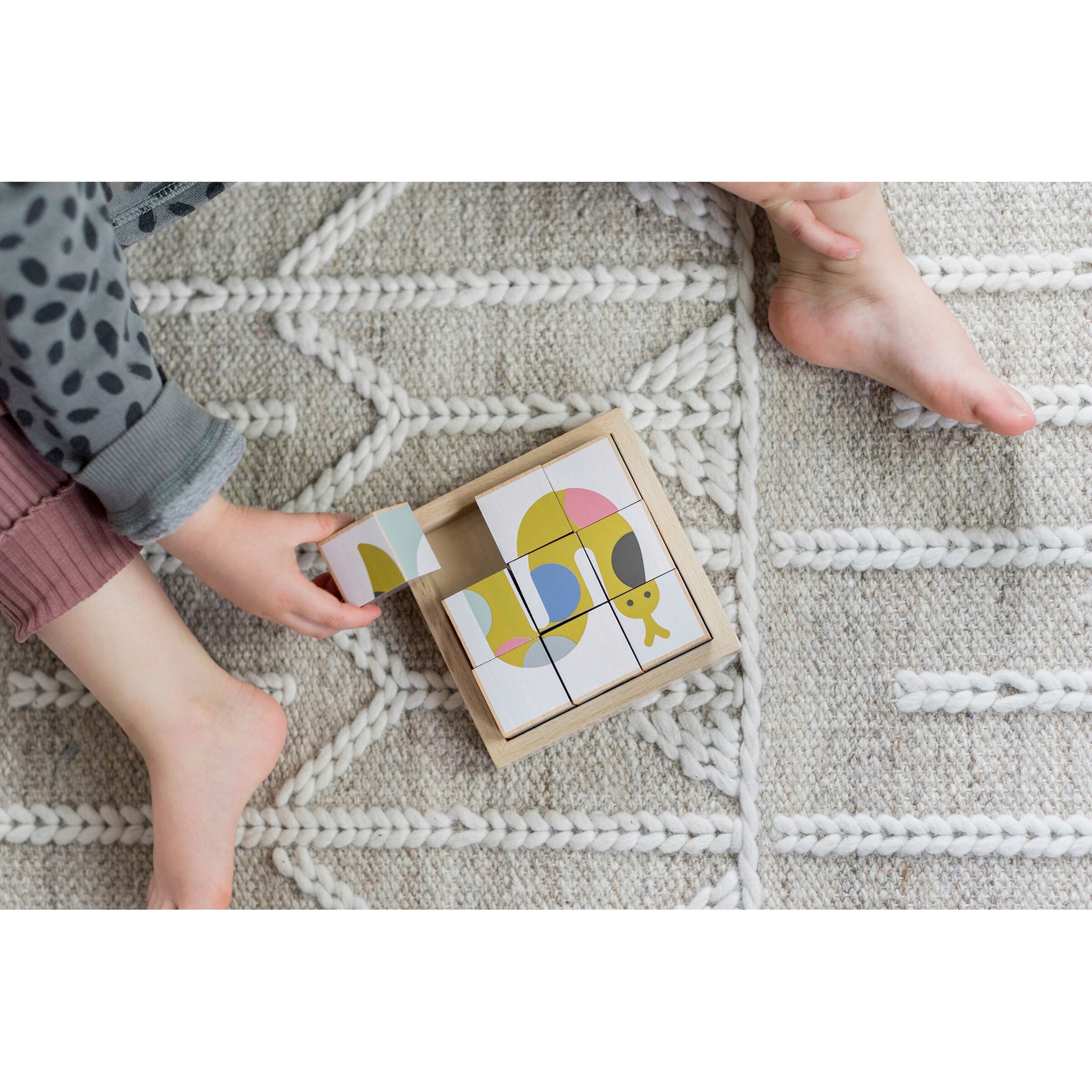 Kindsgut Holzwürfel-Puzzle Tiere