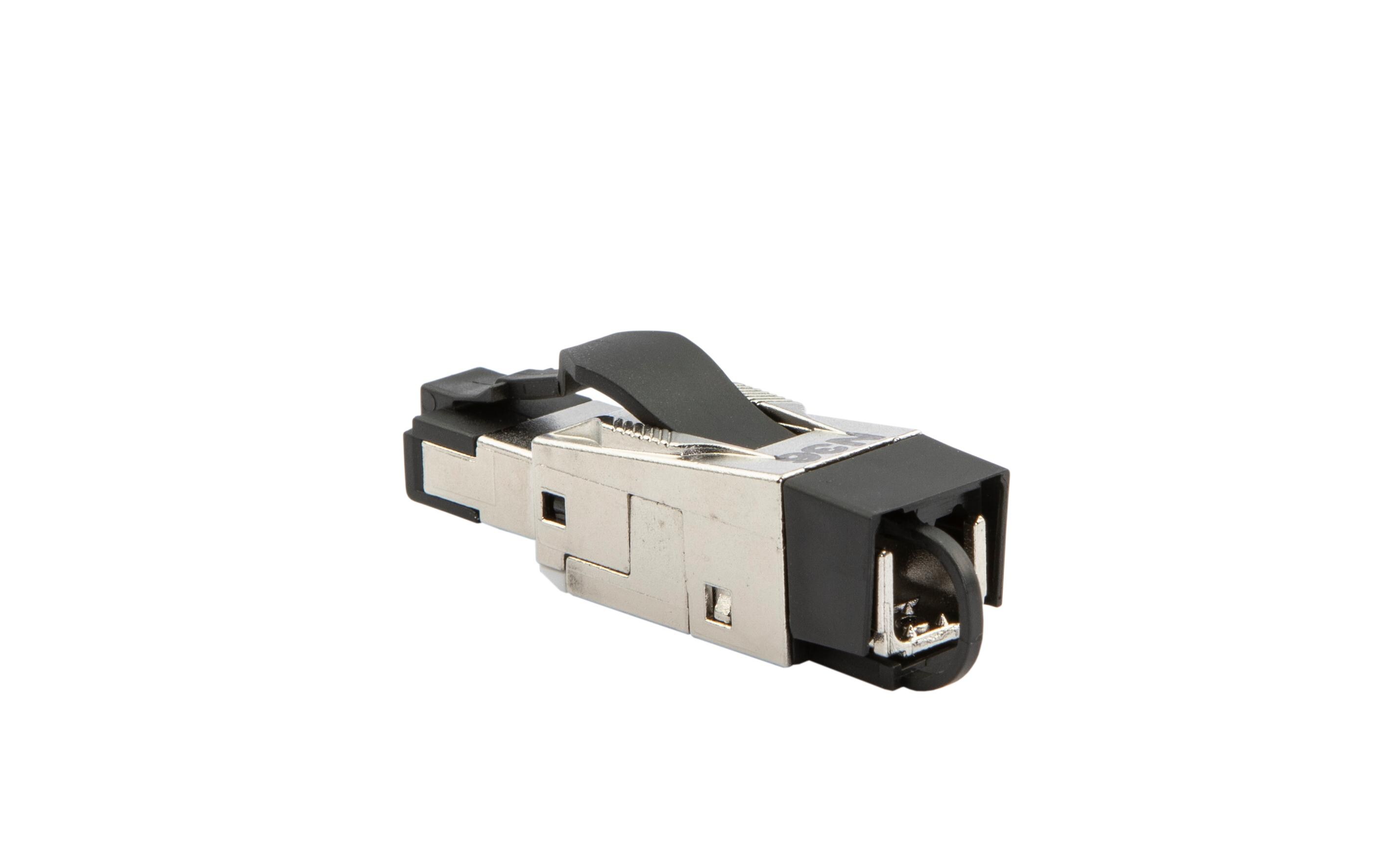 Stecker RJ45, IP20, Cat. 6A FeldkonfektionRJ45-Stecker IP20 Cat.6A geschirmt ohne Spezialwerkzeug beschaltbar