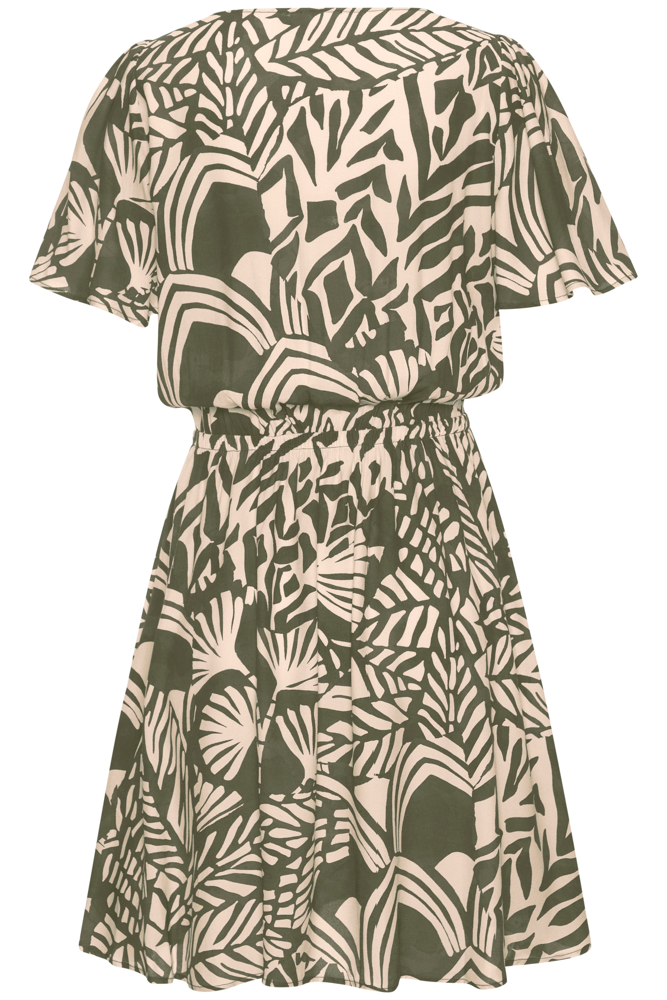 LASCANA Sommerkleid mit Alloverprint, Flügelärmel, Sommerkleid, Webware