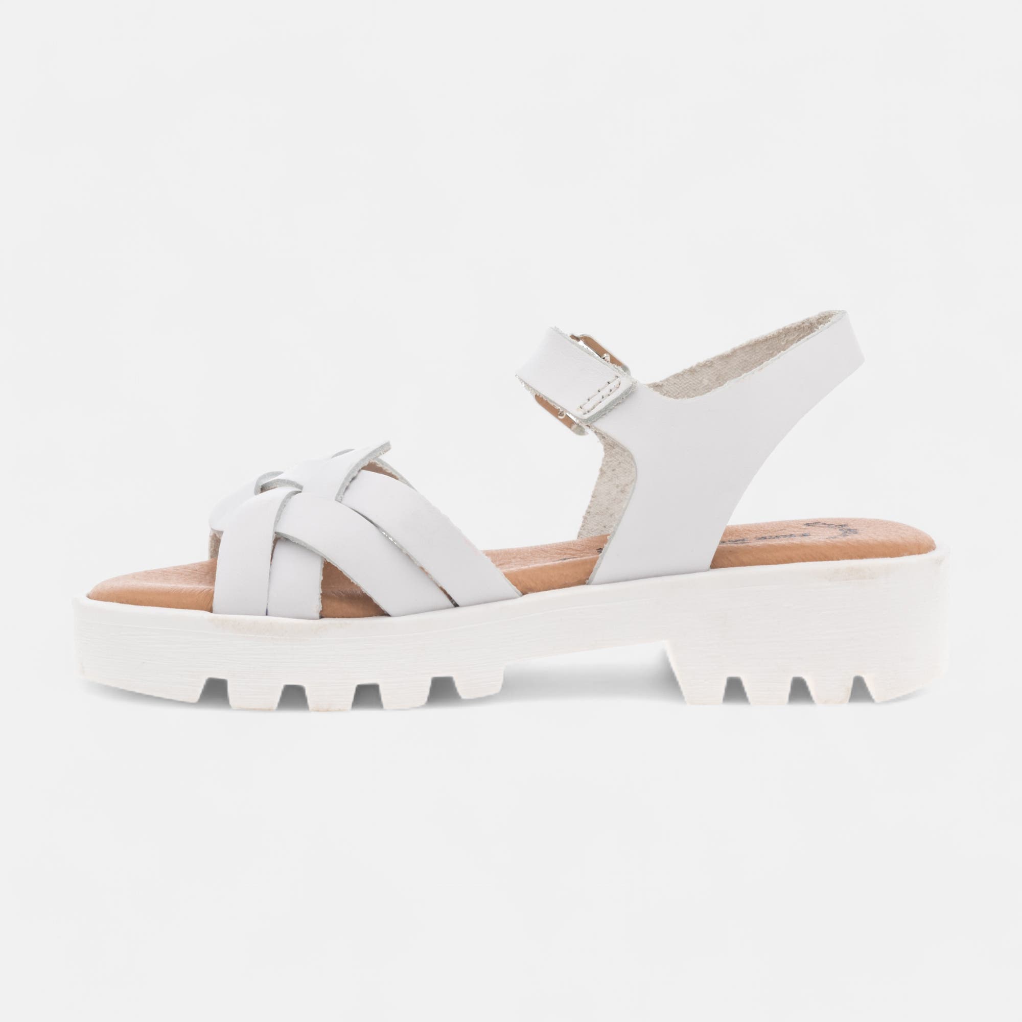 Sandales Fille en cuir blanc