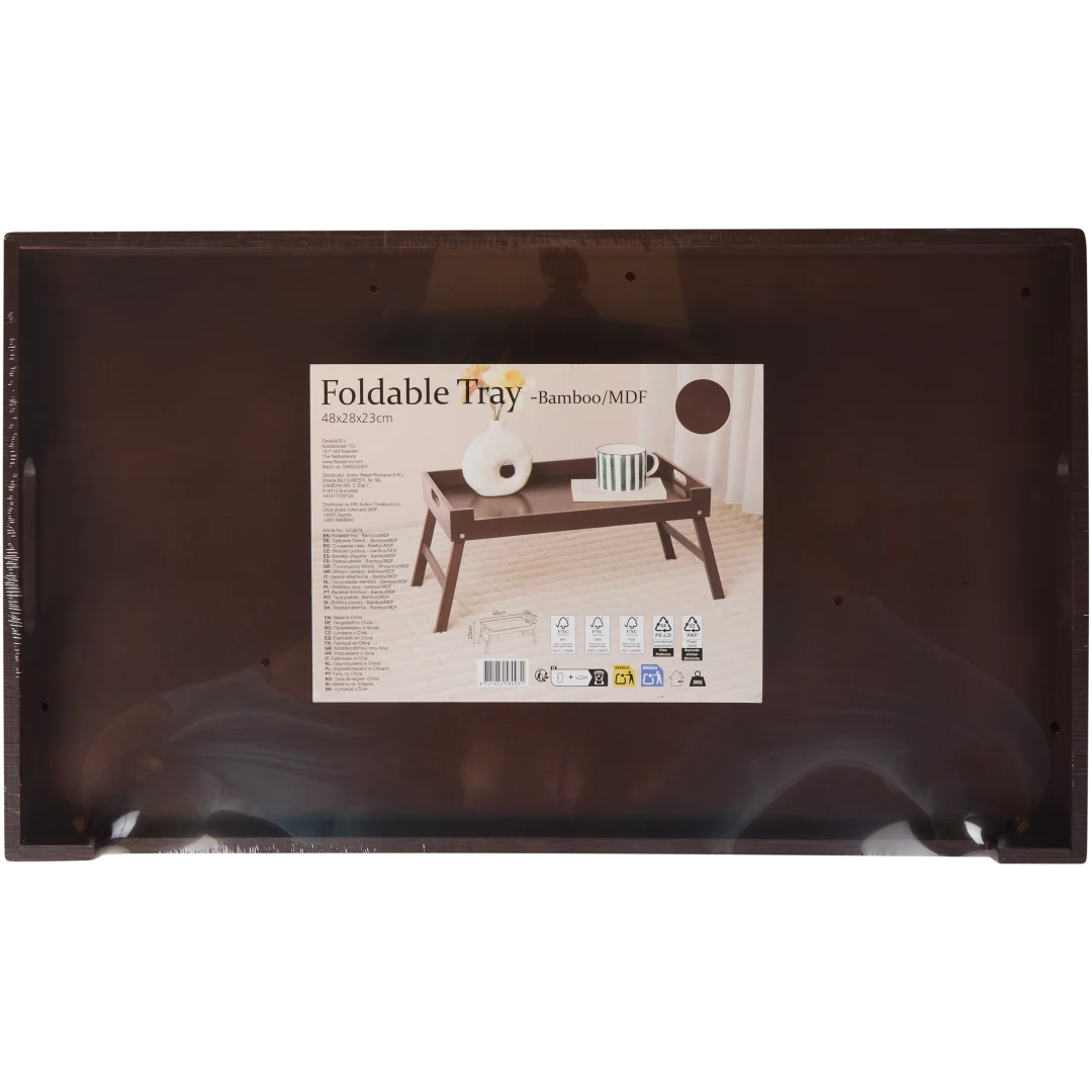 Inklapbaar bamboe dienblad 23 x 48 x 28 cm | diverse varianten