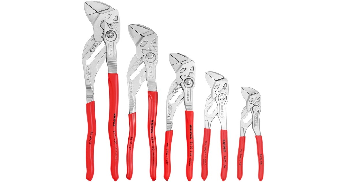 KNIPEXSleuteltangenset 00 19 55 S4, 5-delig  (Rood, Incl. Roltas)