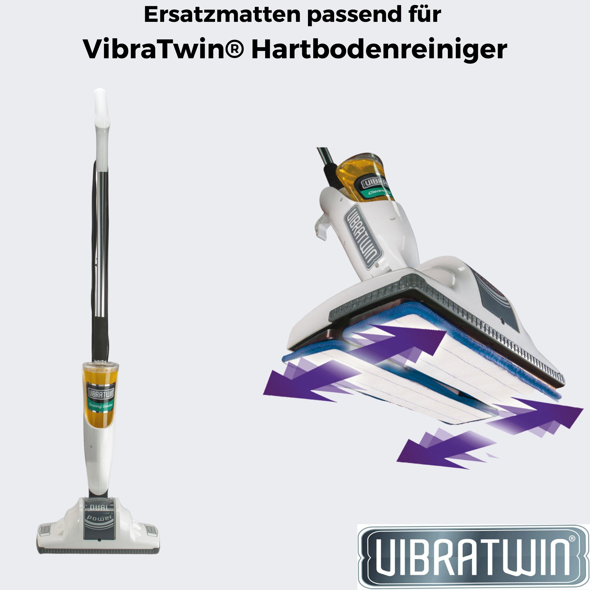 Vibratwin® Ersatzmatten Reinigungs- und Polierset für Holzböden Vibratwin Ersatzpad