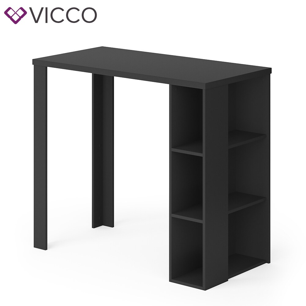 VICCO Bartisch NOEL Tresentisch Schwarz Ablagefächer 120 x 105,6 x 60 cm