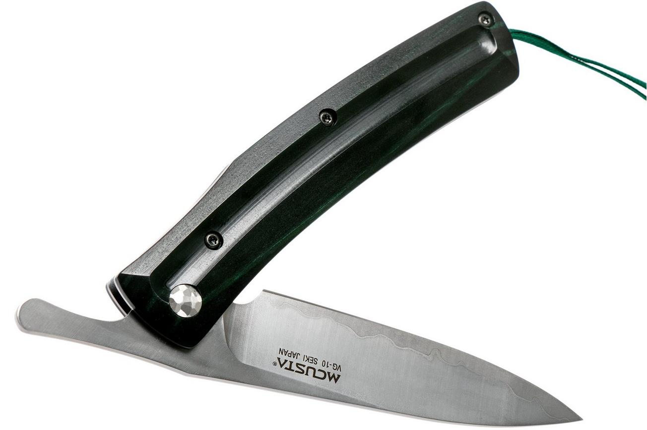 Mcusta MC-193C Friction Folder, Black-Green Wood, herenmes