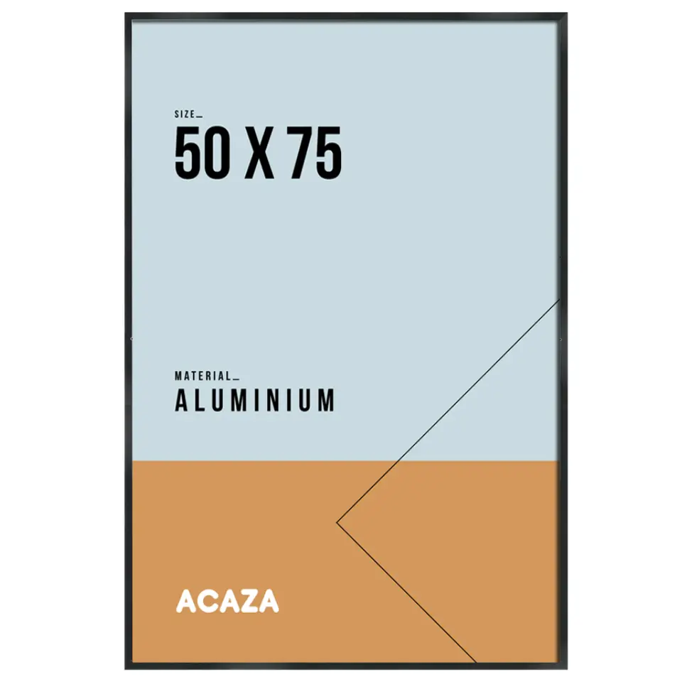 Aluminium Fotokader, Fotolijst met Formaat 50 cm x 75 cm, Plexiglas, Zwarte Rand