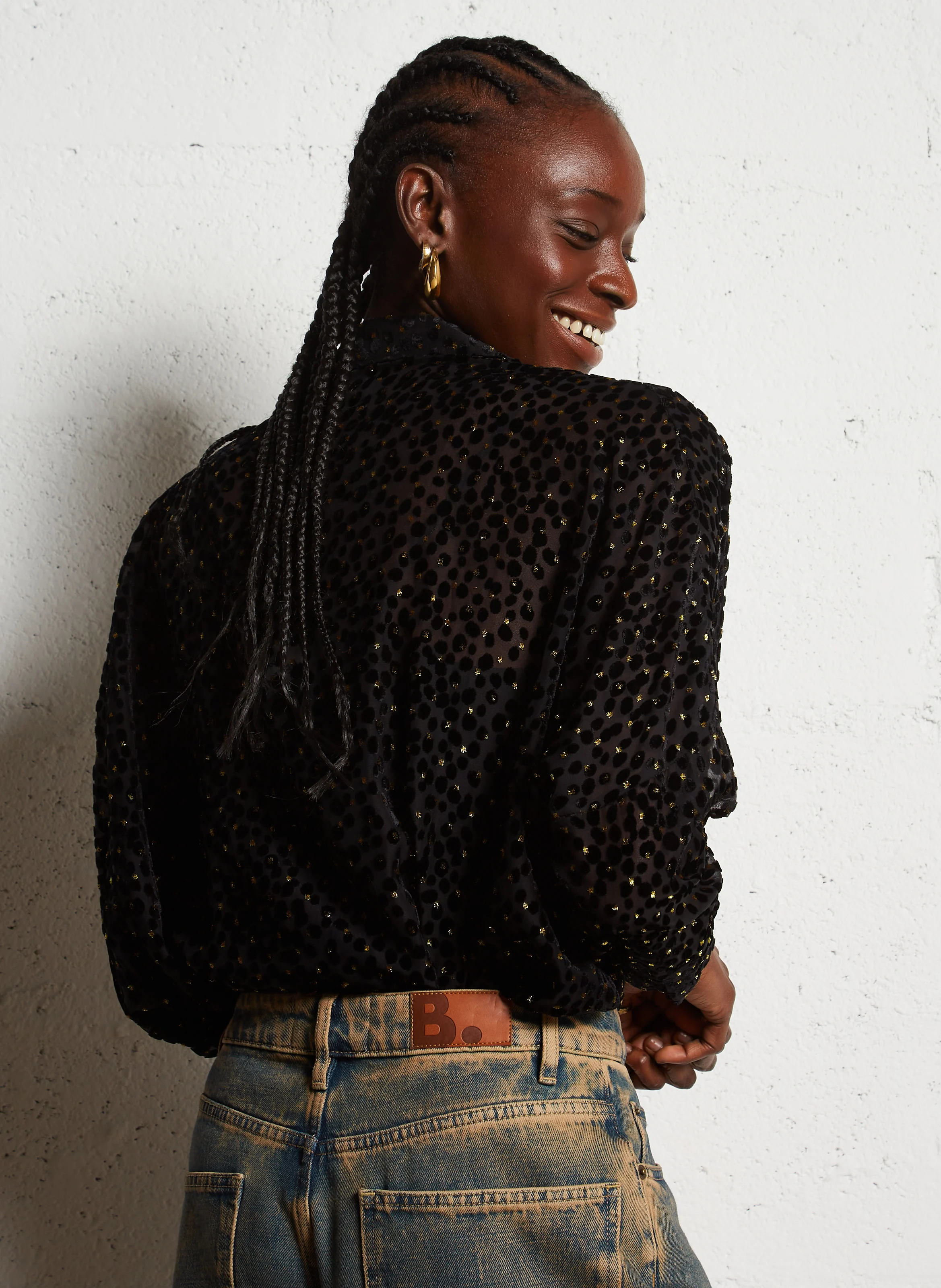 CHRISTIE - Chemise oversize col classique | Noir
