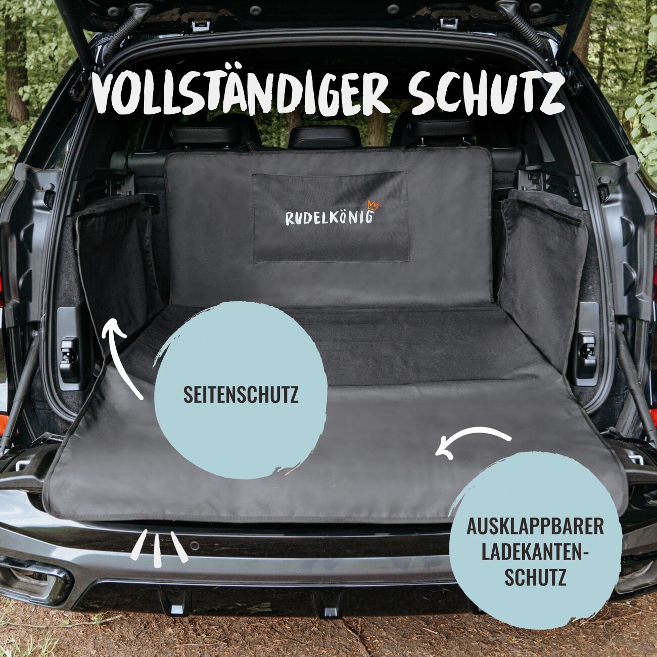 Rudelkönig Kofferraumschutz – Autoschondecke für Hunde