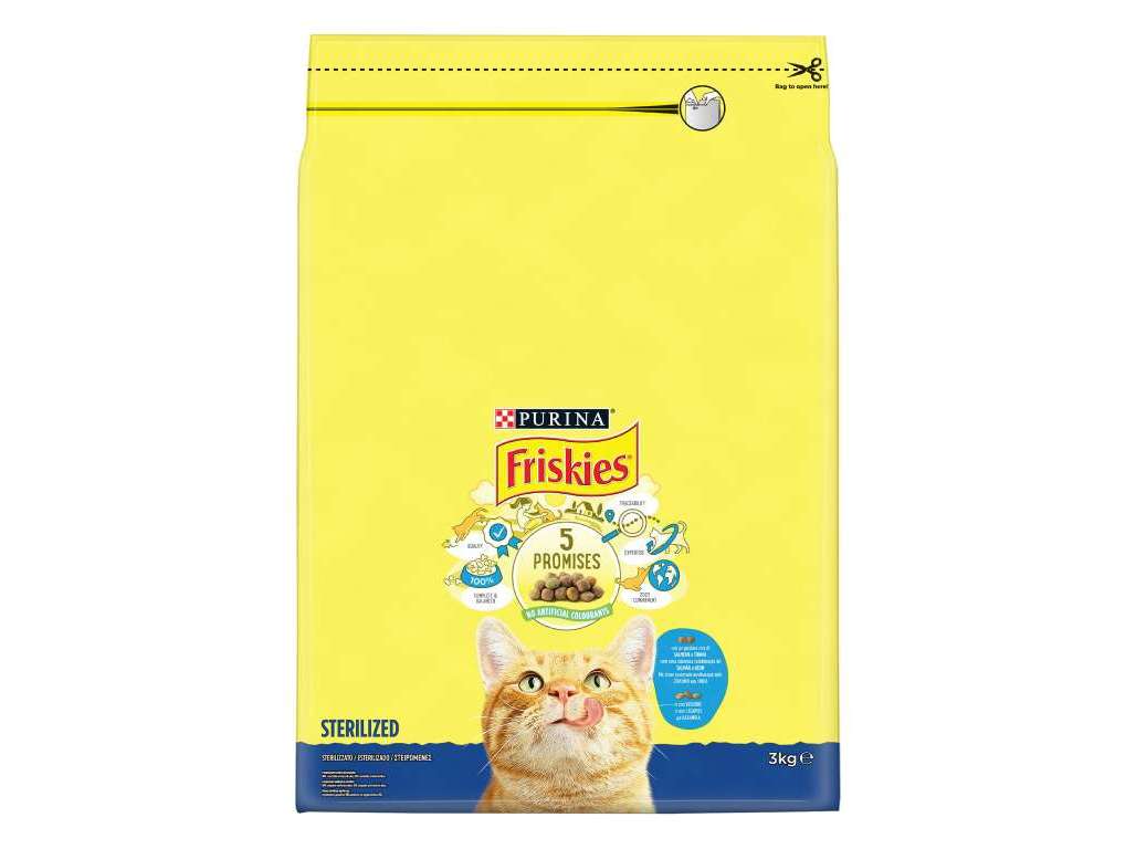 RAÇÃO PARA GATO FRISKIES ESTERILIZADO COM SALMÃO 3KG