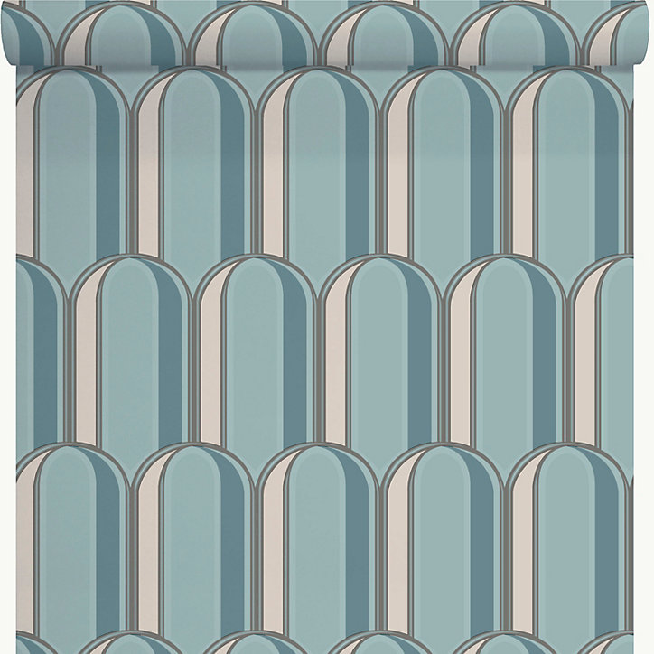 Papier peint Expansé sur intissé Lutece arches pailletée velours bleu