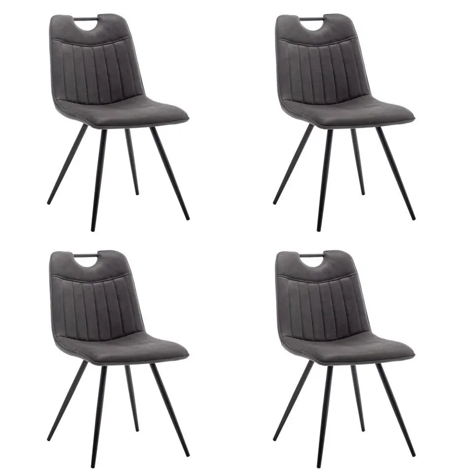 Furnihaus Eetkamerstoelen set van 4 - Leon - Microvezel - Antraciet