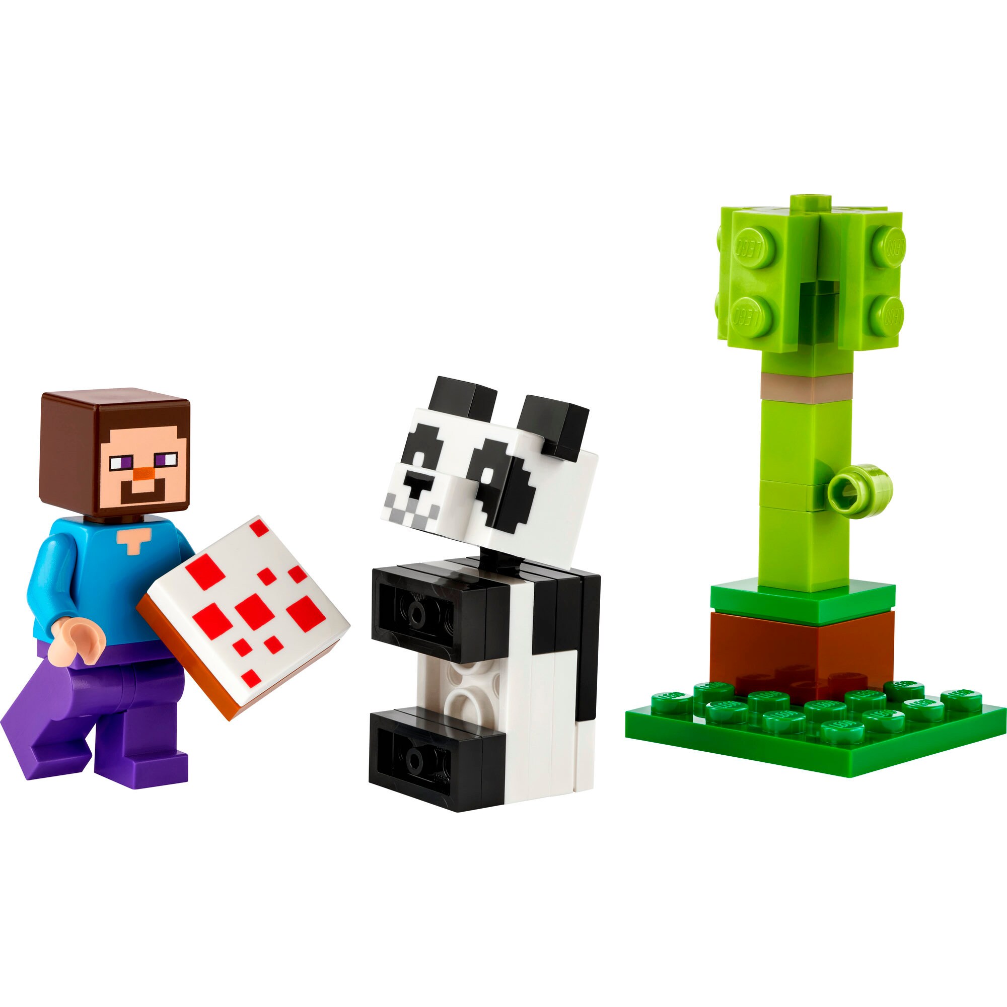 LEGO Konstruktionsspielzeug Minecraft Steve mit Baby-Panda