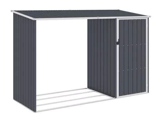 Abri à bois de jardin Anthracite 245x98x159 Acier galvanisé
