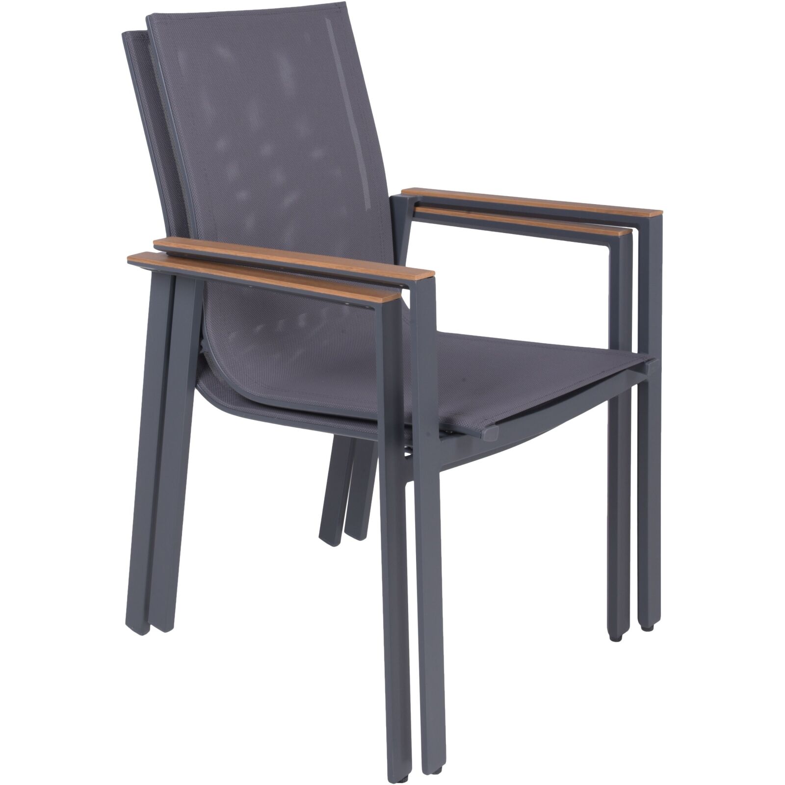 5-teilige Tischgruppe RANA/SILEA - grau-Eiche - Aluminium
