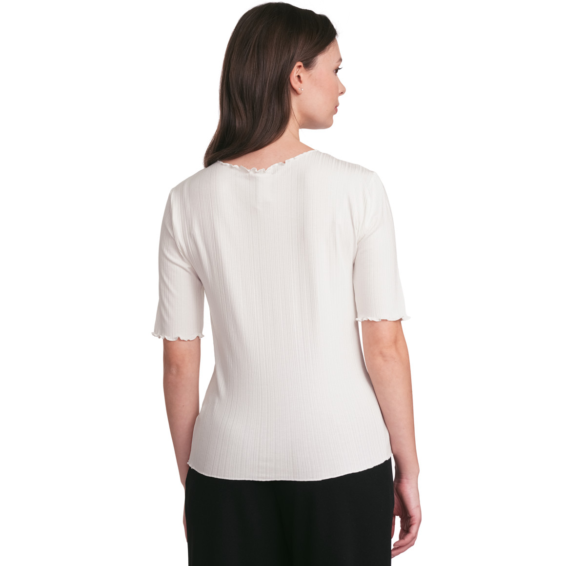 Damen T-Shirt aus Viskose-Mix weiss