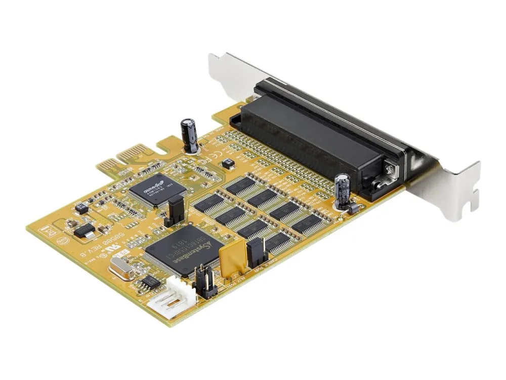 StarTech.com 8-Port PCI Express RS232 Serial Adapter Card, PCIe RS232 Serial Card, 16C1050 UART, Multiport Serial DB9 Controller/Expansion Card, 15kV ESD Protection, Windows & Linux - Up to 921.6 Kbps Baud - Seriel adapter - PCIe - RS-232 x 8 - gul -