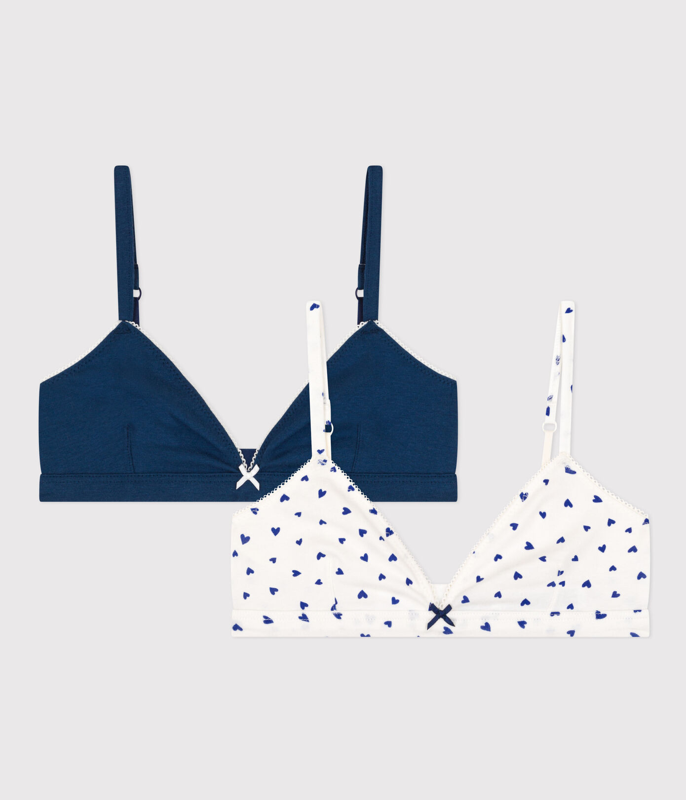 Lot de 2 soutiens gorge cœur en coton et élasthanne fille