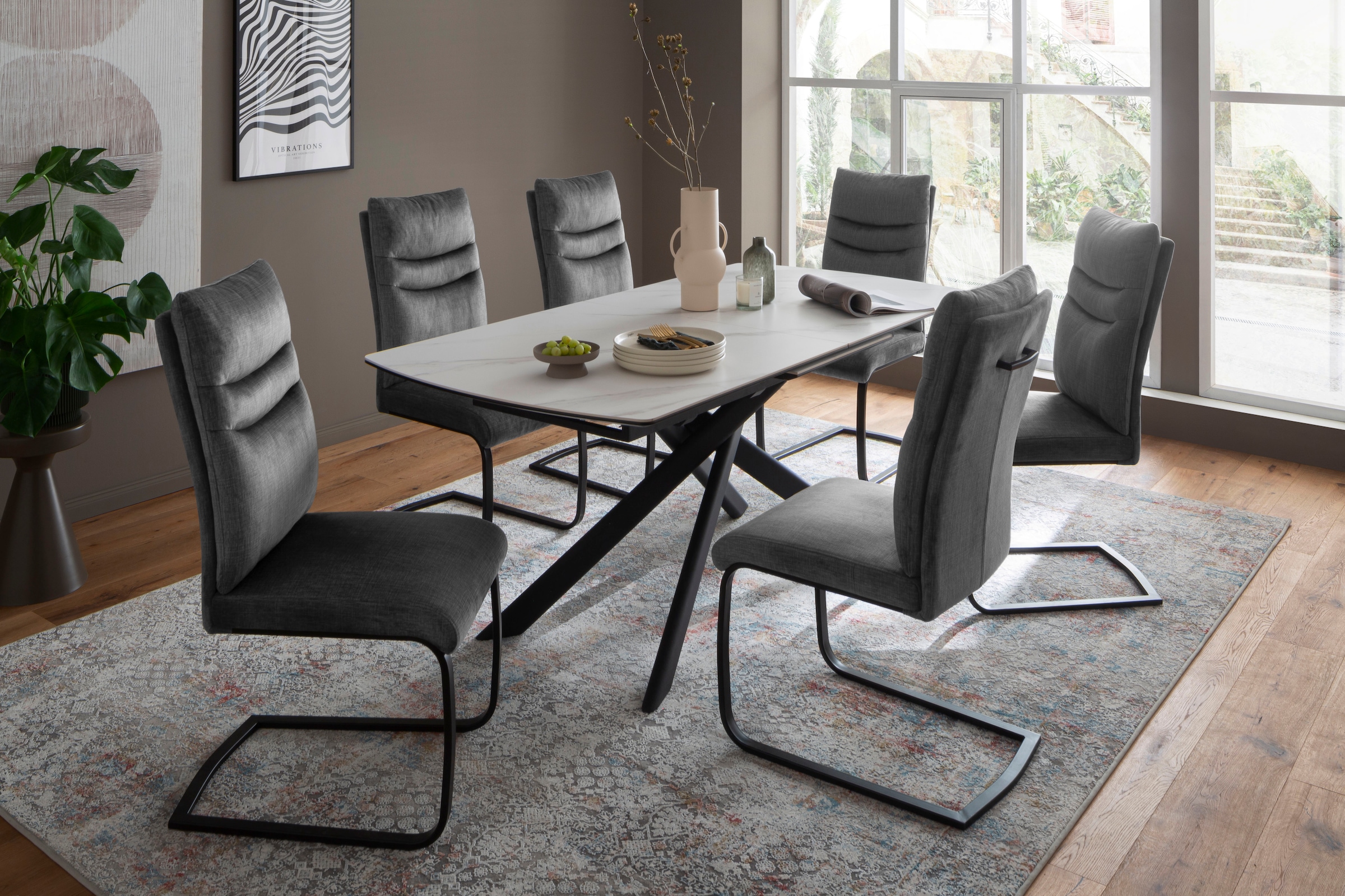 MCA furniture Freischwinger »Gibara Schwingstuhl 2er Set« (Set) 2 Stk.Esszimmerstuhl,Nosag Federung im Sitz,Flachrohr,Belastbarkeit 140 kg