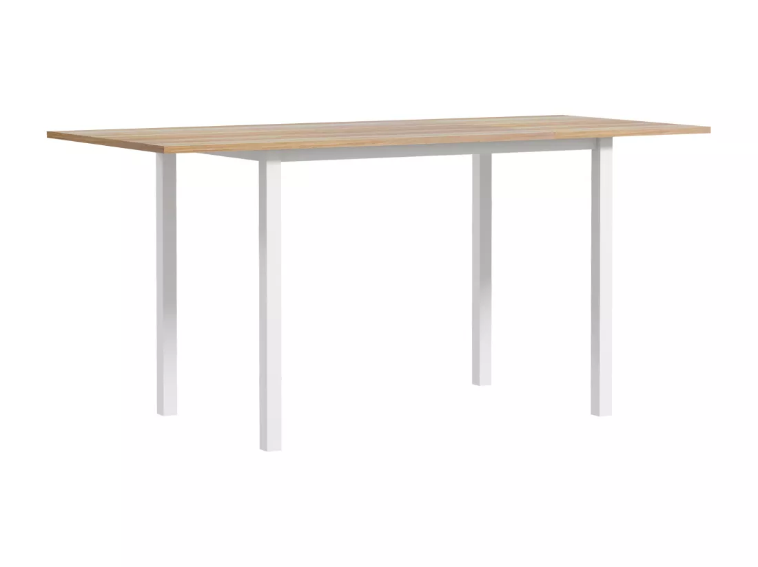 Table à manger extensible grand plateau 6 personnes acier MDF bois clair