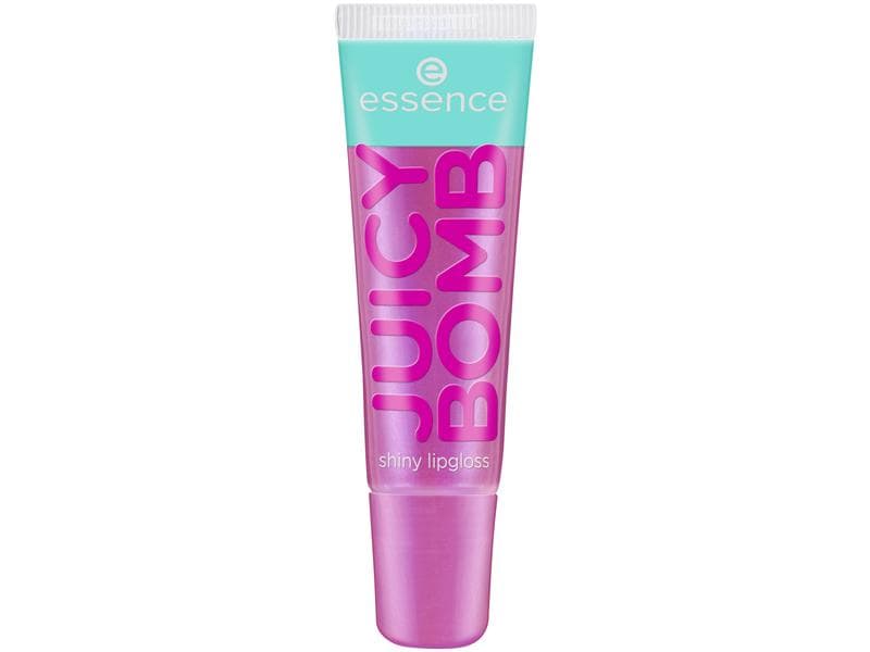 essence Lip Booster Juicy bomb shiny 105 Bouncy Bubblegum Lipgloss mit fruchtigem Duft und hochglänzendem Finish