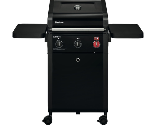 Enders Cubiq Pro 3 R Turbo 3-pits gasbarbecue, zwart, inclusief dekselthermometer, vetopvangbak, grillrooster, krachtige verwarmingszone, uitklapbare zijtafel, warmhoudrek.