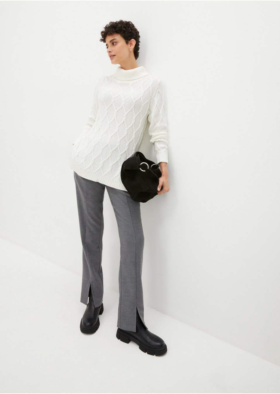 Pull en maille torsadée