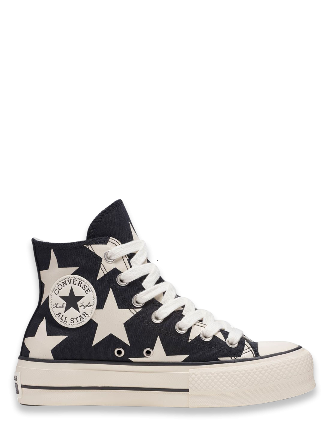converse Sneakers Femme Ctas Lift Hi Noir/Blanc Toile
