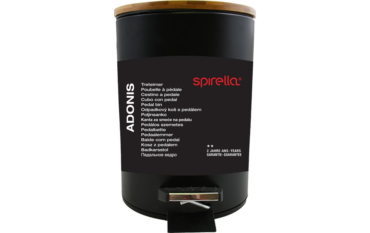 Treteimer Adonis 5 l, SchwarzTreteimer mit Soft-Close-Deckel