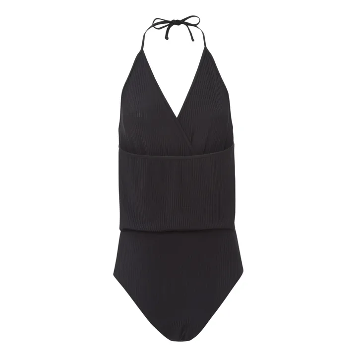 Albertine Maillot 1 Pièce Camarat Côtelé | Noir