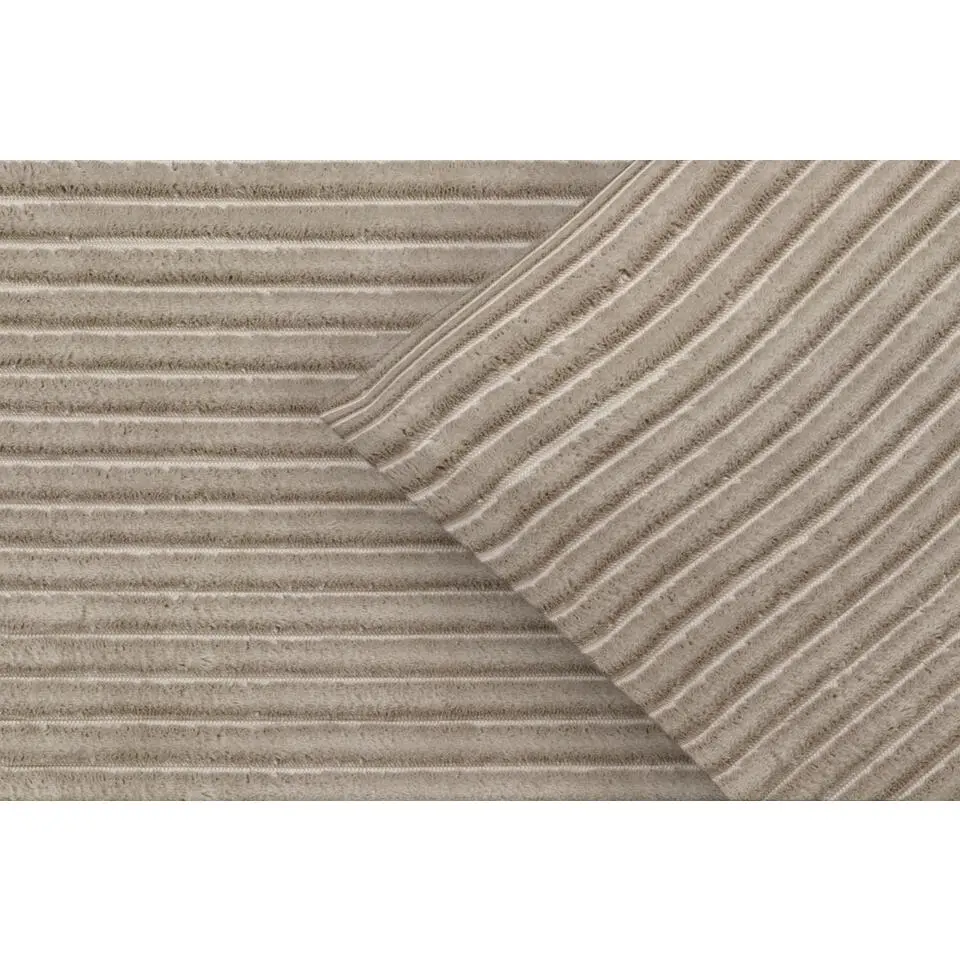 Dekbedovertrek Pluch Lines - zand - 240x220 cm