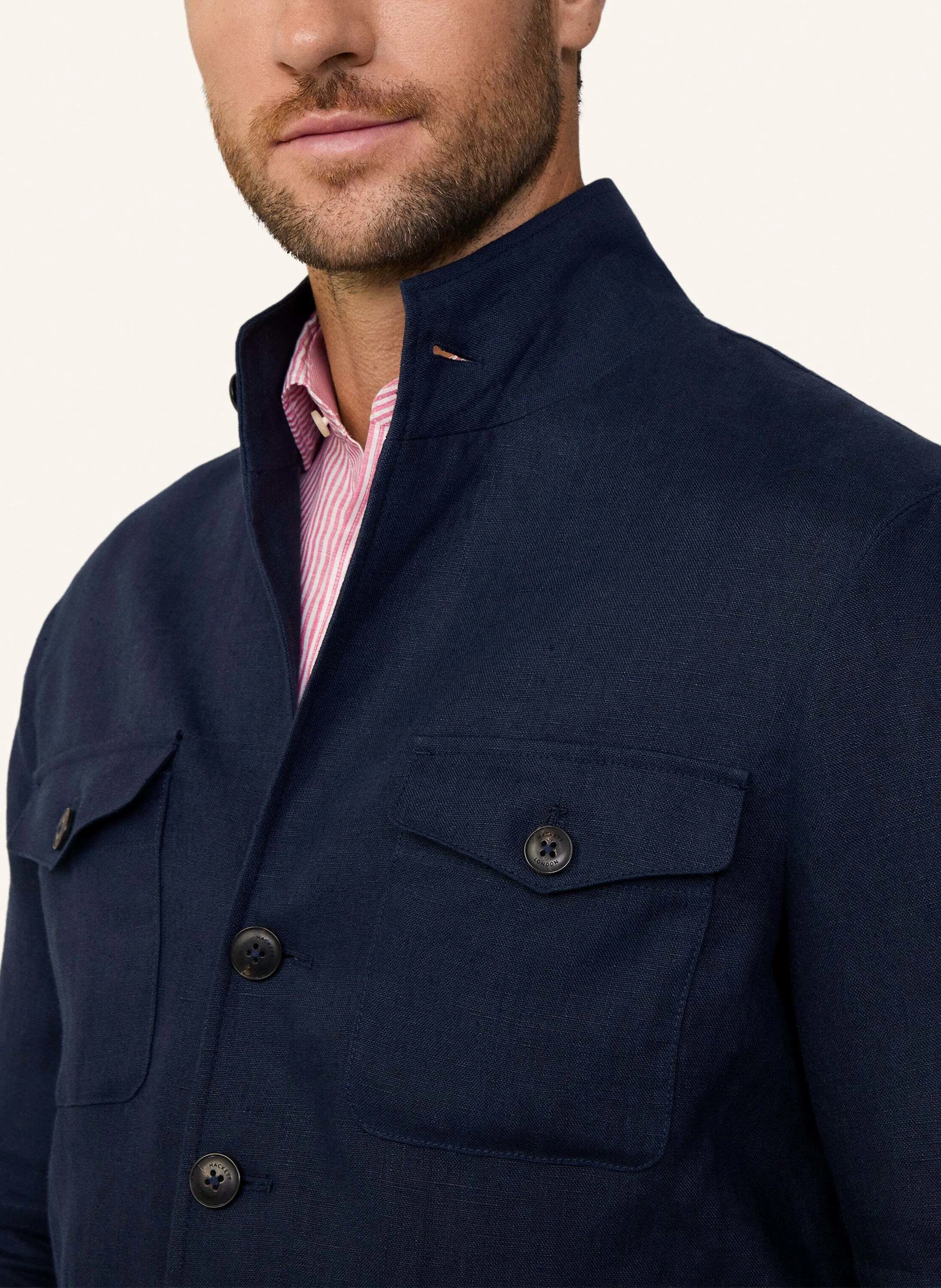 HACKETT LONDON Fieldjacket LINEN 4 PKT TEBA