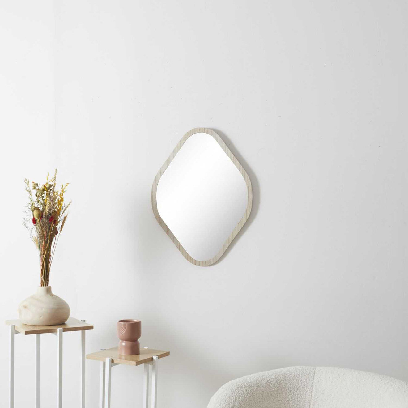 Home Deco Factory Miroir losange Elio marron - 44x60x1 cm
