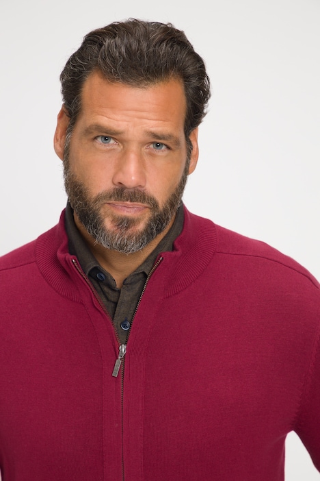 Strickjacke, Stehkragen, Zipper