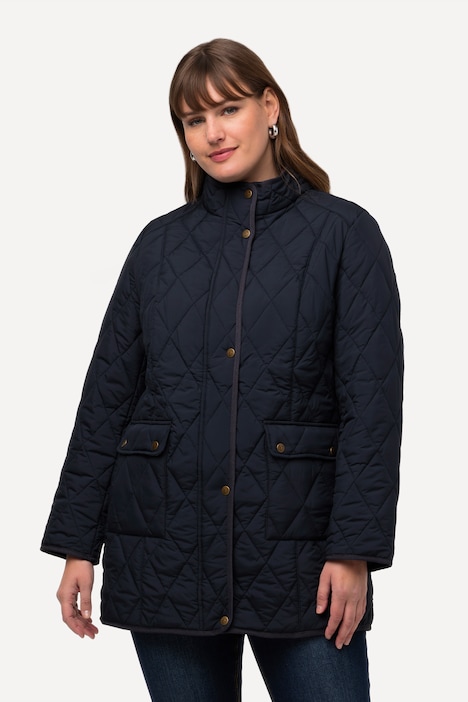 Steppjacke, wasserabweisend, Fasanen-Futter, Stehkragen