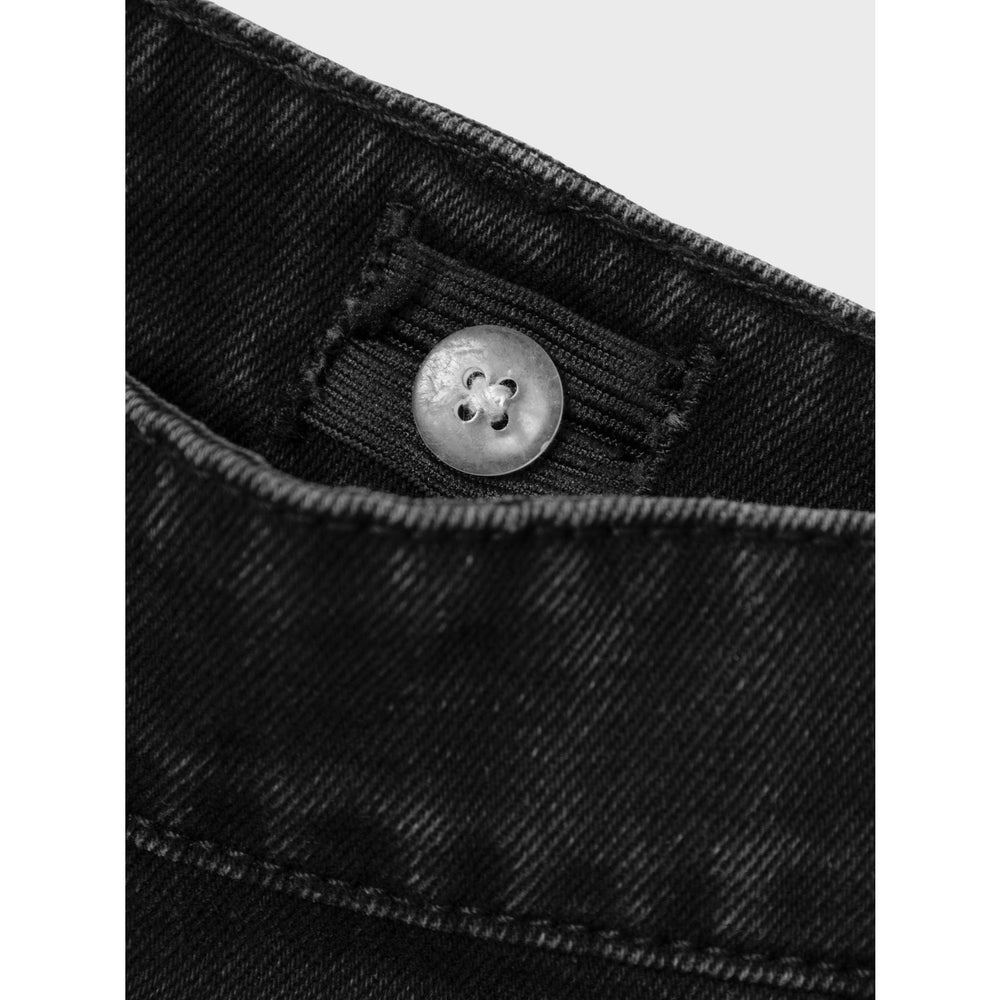 Køb Name It Black Rose High Waisted Wide Cargo Jeans Noos