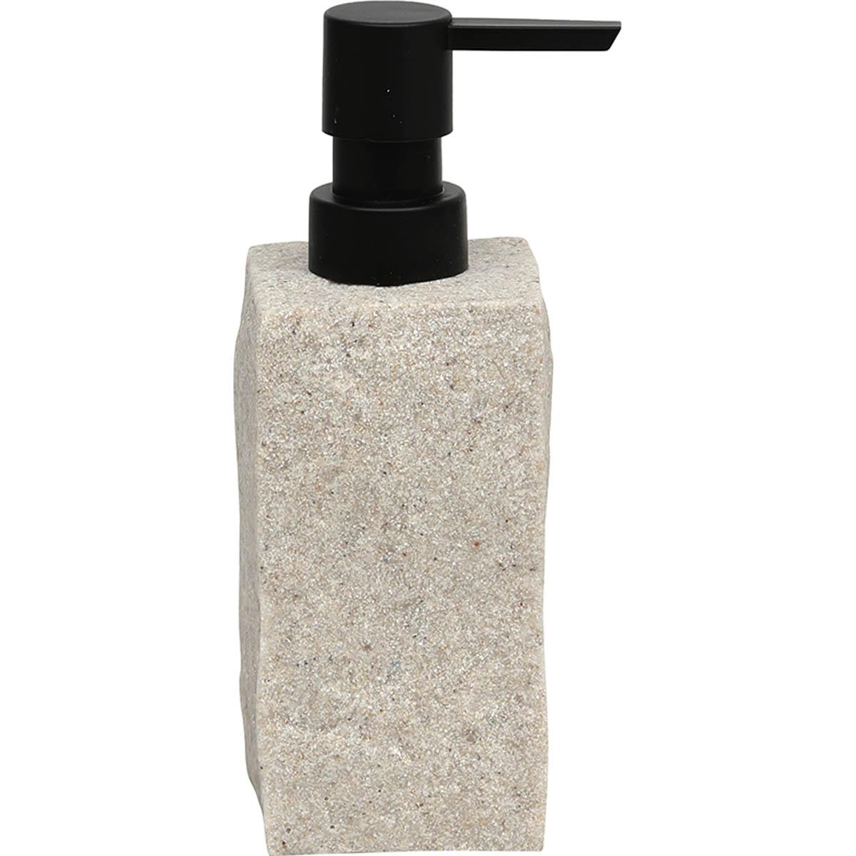 DISTRIBUTEUR A SAVON POLYRESINE CARRE EFFET PIERRE NATUREL