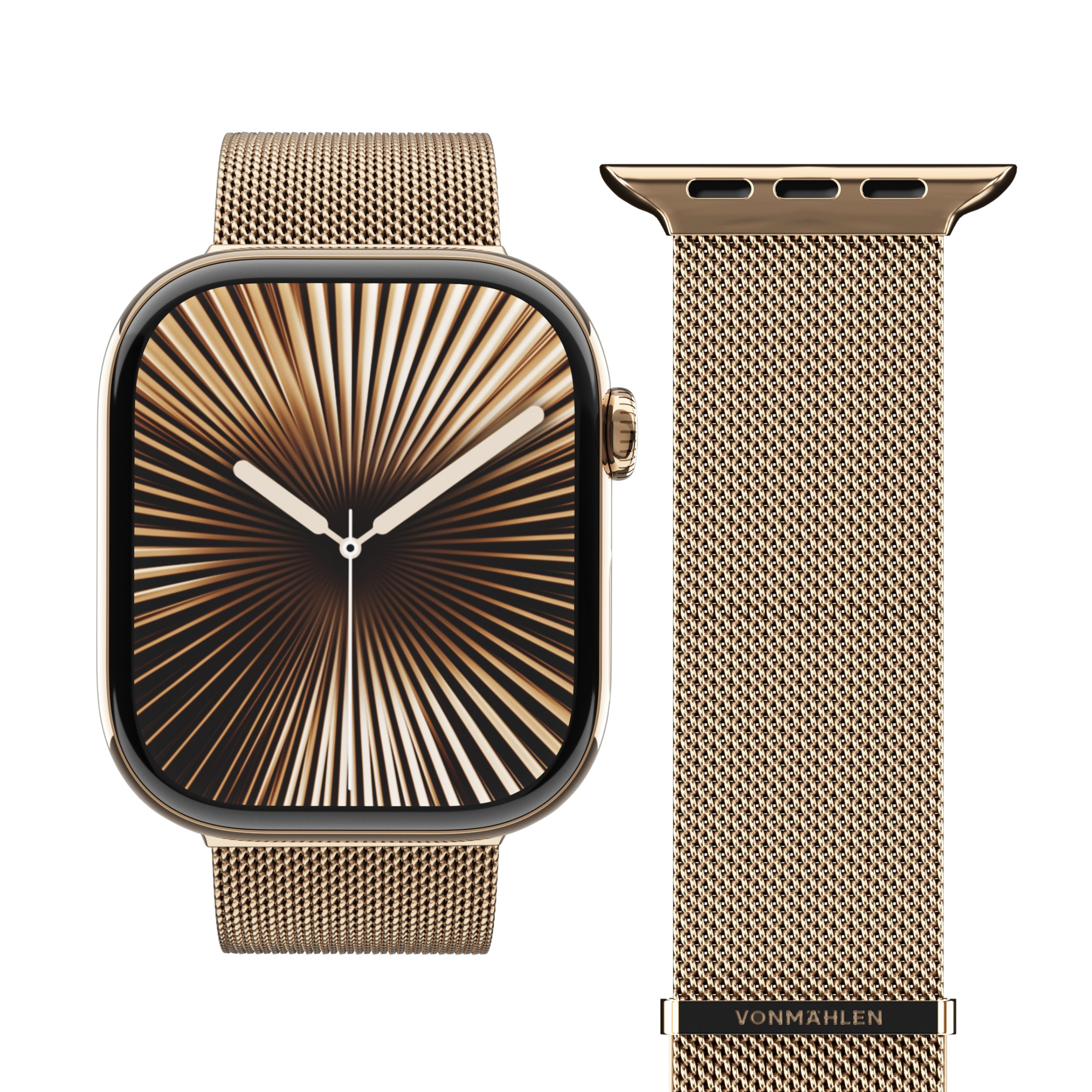 Milanese Loop 2 Apple Watch (49/46/45/44 mm) Edelstahl Armband (AWS00180) (Gelenkumfang: 130-200mm) - Sunset Gold (Gold)