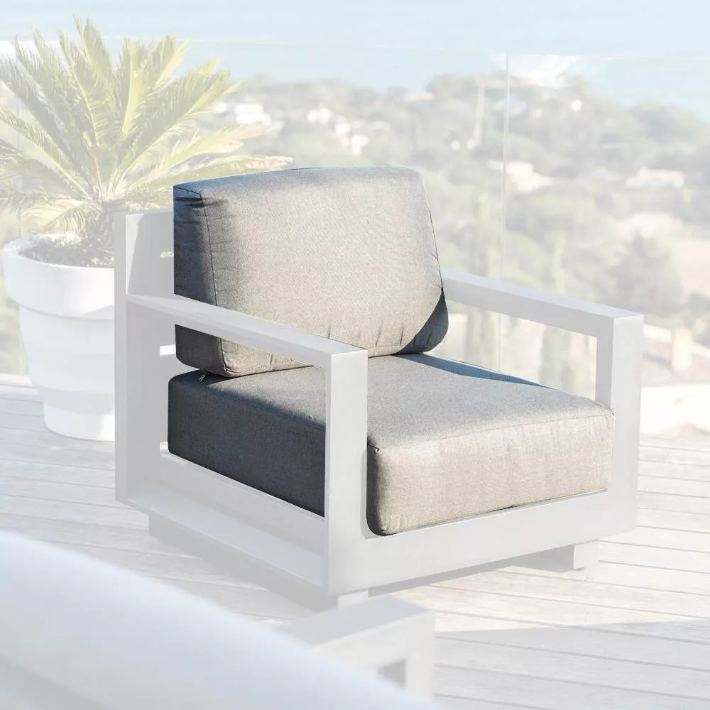 Housses de coussin de remplacement pour Fauteuil Elba Gris anthracite